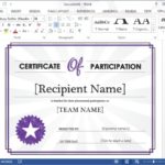 Certificate Of Participation Word Template