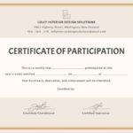 Certificate Of Participation Word Template