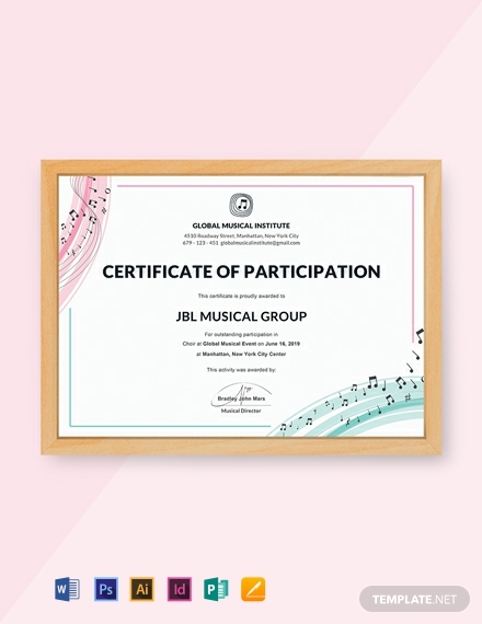 Certificate Of Participation Word Template