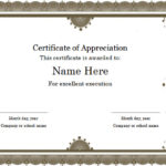 Certificate Of Recognition Word Template