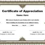 Certificate Of Recognition Word Template