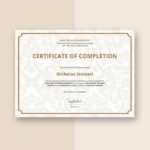 Certificate Template For Project Completion