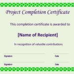 Certificate Template For Project Completion