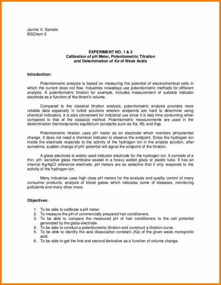 Chemistry Lab Report Template (2) - TEMPLATES EXAMPLE | TEMPLATES EXAMPLE