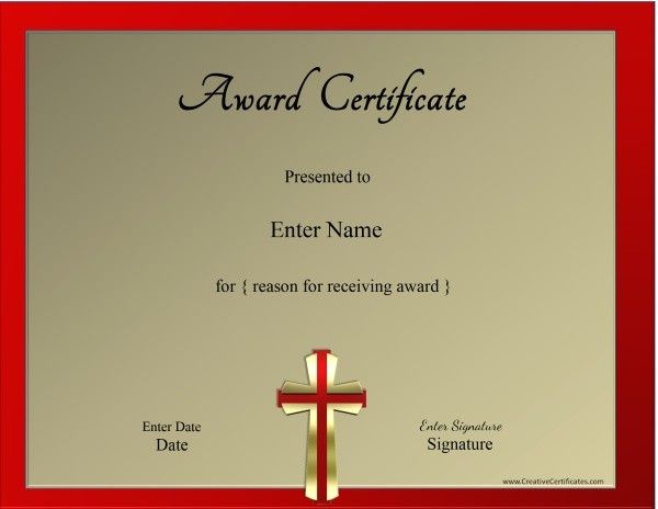 Christian Certificate Template