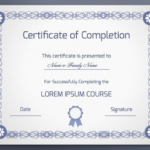 Class Completion Certificate Template