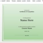 Class Completion Certificate Template