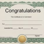 Congratulations Certificate Word Template