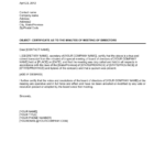 Corporate Secretary Certificate Template