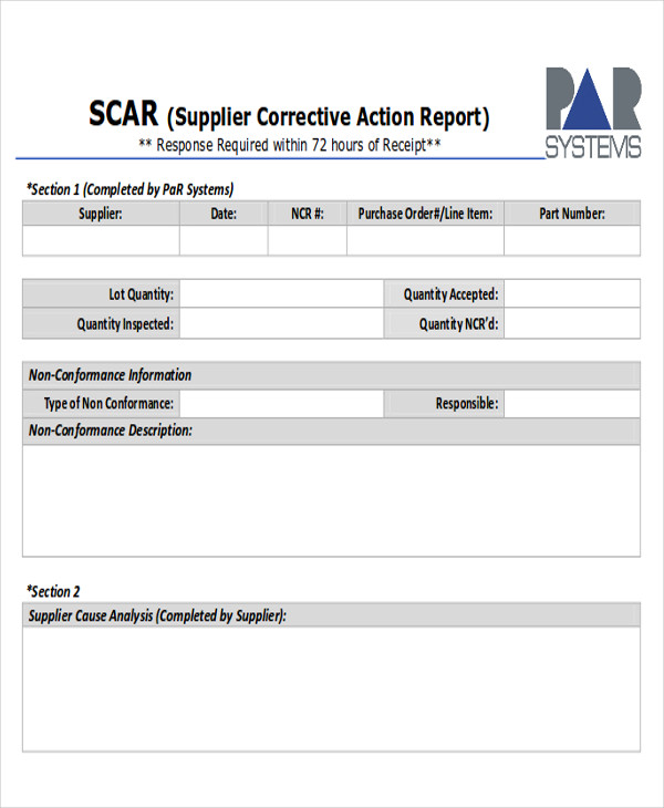 Corrective Action Report Template