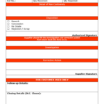 Corrective Action Report Template