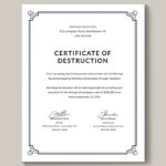 Destruction Certificate Template