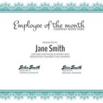 Employee Of The Month Certificate Template With Picture