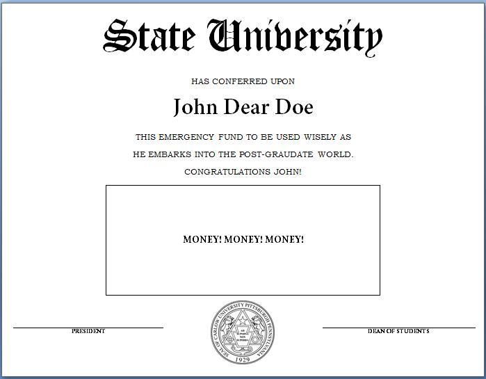 Fake Diploma Certificate Template