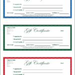 Fillable Gift Certificate Template Free