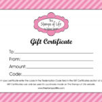 Fillable Gift Certificate Template Free