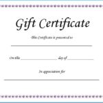 Fillable Gift Certificate Template Free