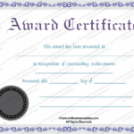 First Place Award Certificate Template