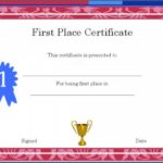 First Place Award Certificate Template