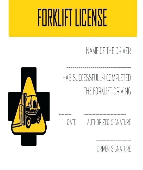 Forklift Certification Template