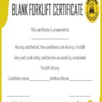 Forklift Certification Template