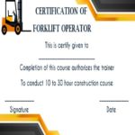 Forklift Certification Template