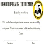 Forklift Certification Template