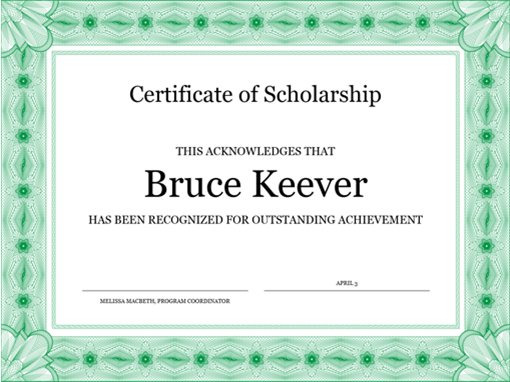 Formal Certificate Of Appreciation Template