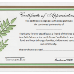 Formal Certificate Of Appreciation Template