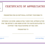 Formal Certificate Of Appreciation Template