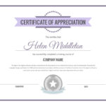 Formal Certificate Of Appreciation Template