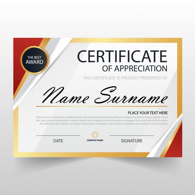 Free Certificate Of Appreciation Template Downloads