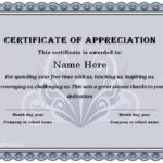 Free Certificate Of Appreciation Template Downloads