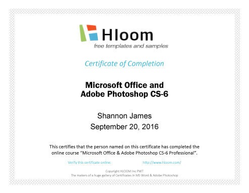 Free Completion Certificate Templates For Word