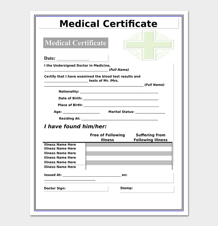 Free Fake Medical Certificate Template