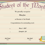 Free Printable Student Of The Month Certificate Templates