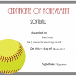 Free Softball Certificate Templates