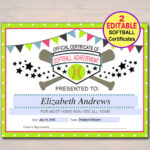 Free Softball Certificate Templates