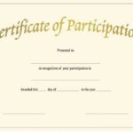 Free Templates For Certificates Of Participation