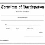 Free Templates For Certificates Of Participation