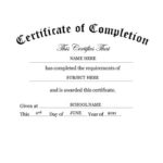Free Training Completion Certificate Templates