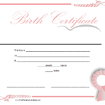 Girl Birth Certificate Template