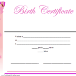 Girl Birth Certificate Template