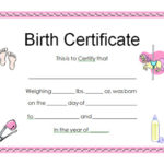 Girl Birth Certificate Template