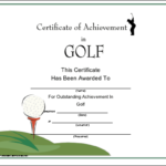 Golf Certificate Template Free