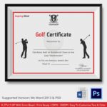 Golf Certificate Template Free