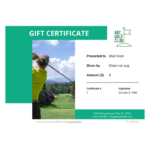 Golf Gift Certificate Template