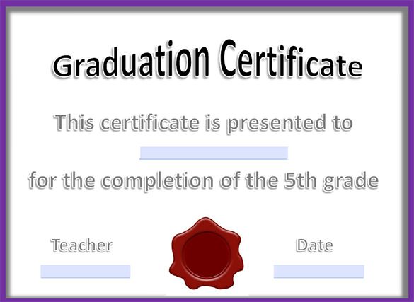 Graduation Certificate Template Word