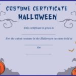 Halloween Costume Certificate Template