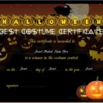 Halloween Costume Certificate Template